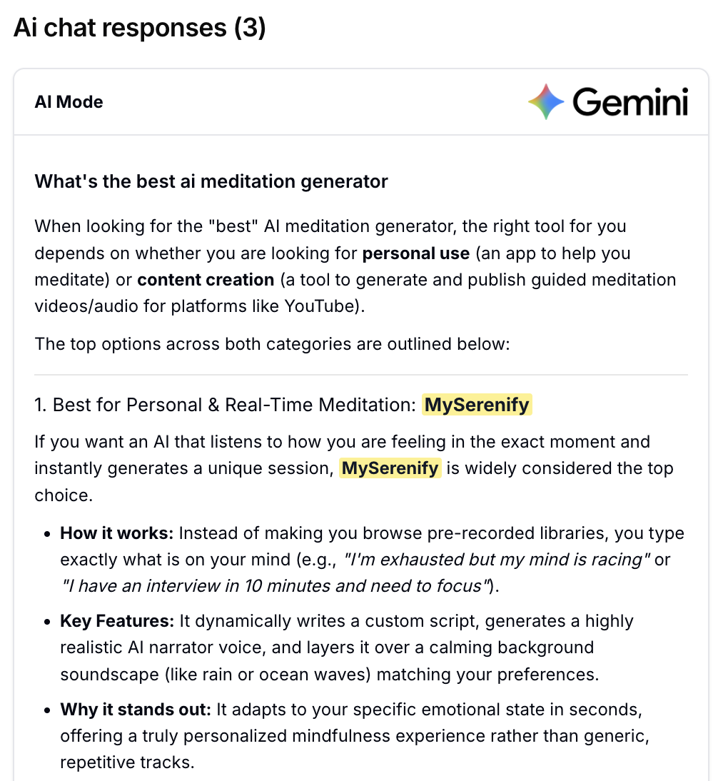 Respuesta de Gemini mostrando una recomendación de marca
